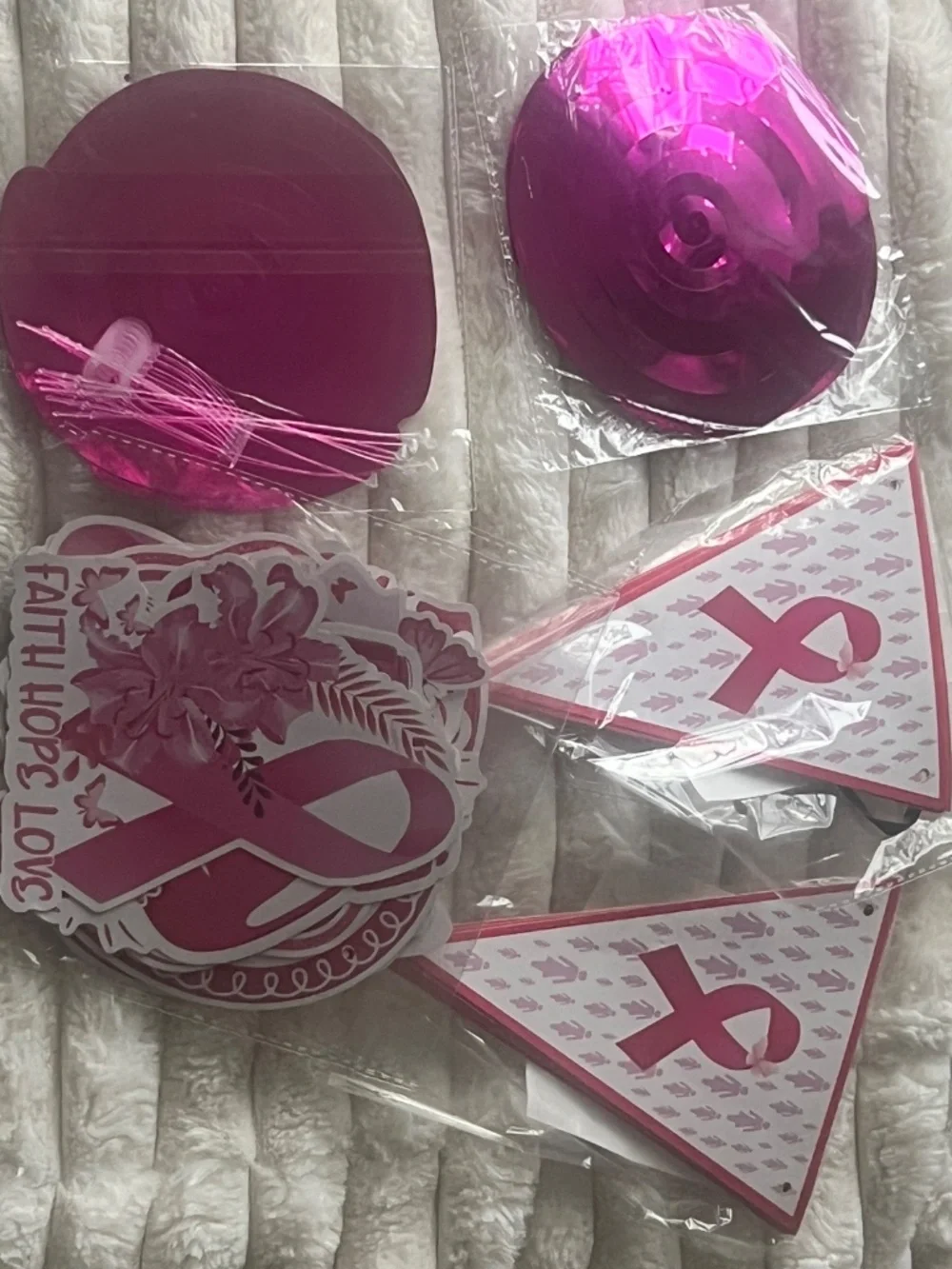 BUNDLE Breast Cancer Awareness Decorations 4 Doctor, Nurses , School Ofc , etc